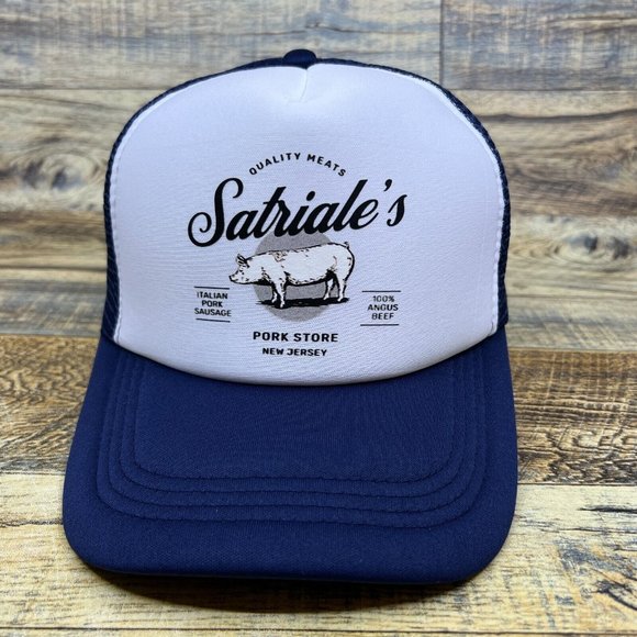 The Sopranos Satriale's Pork Store Unisex Trucker Hat Navy Snapback Baseball Cap - Picture 2 of 8